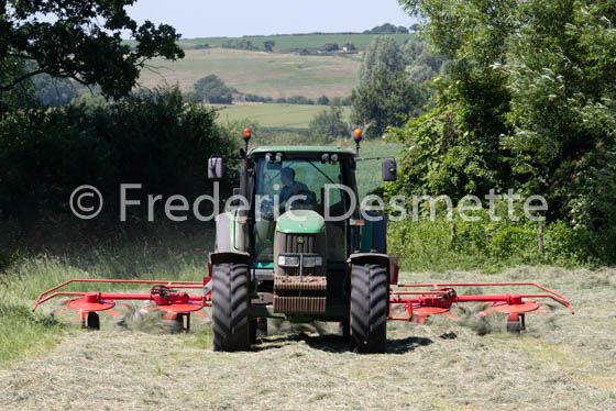 Tractor turning up hay-3